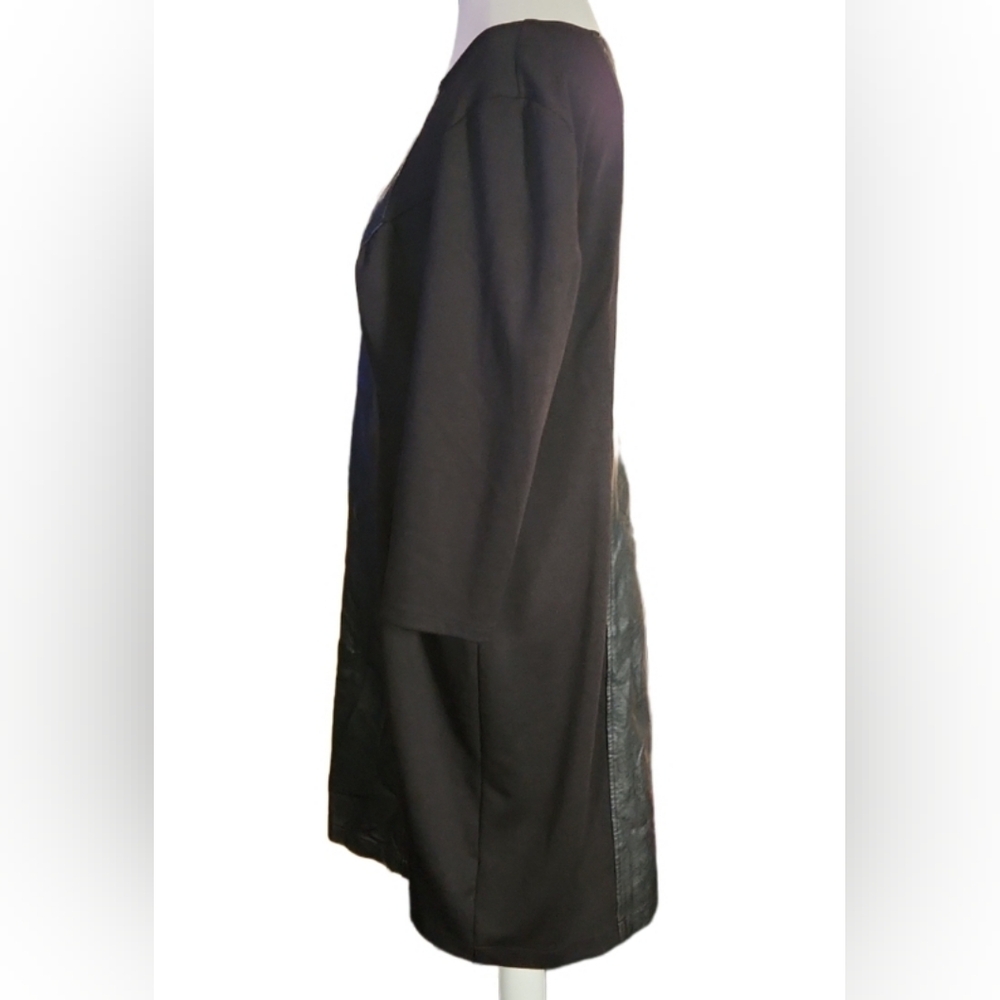 New York & Company Stretch Faux Leather Dress Black with back zipper Size: XL - Picture 4 of 7